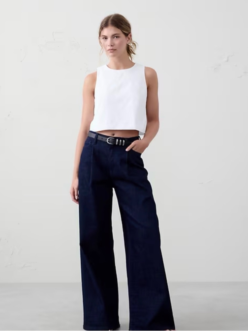 CROPPED POPLIN TOP